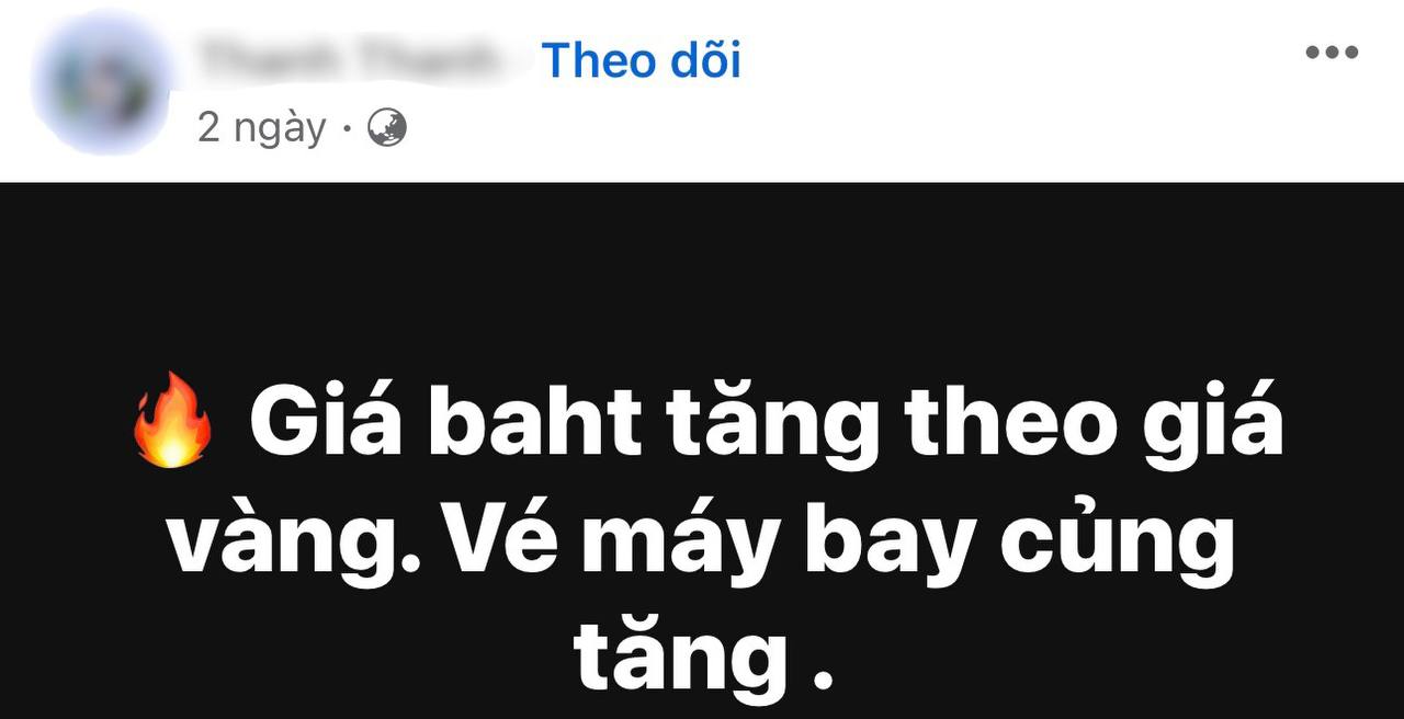 Chuẩn bị gom súng nước thì Baht Thái tăng theo giá vàng, giới trẻ Việt 