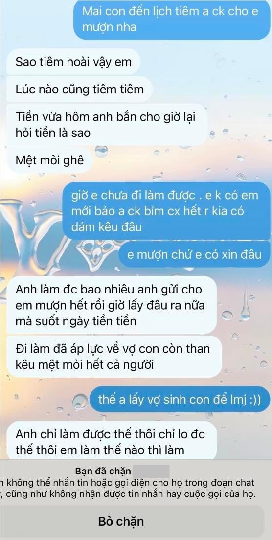 Đoạn chat vợ "mượn tiền" chồng để đi ti&ecirc;m cho con cay đắng nhất l&uacute;c n&agrave;y: Kh&ocirc;ng tiền, tất cả m&agrave;u hồng cũng th&agrave;nh m&agrave;u nước mắt! - Ảnh 2.
