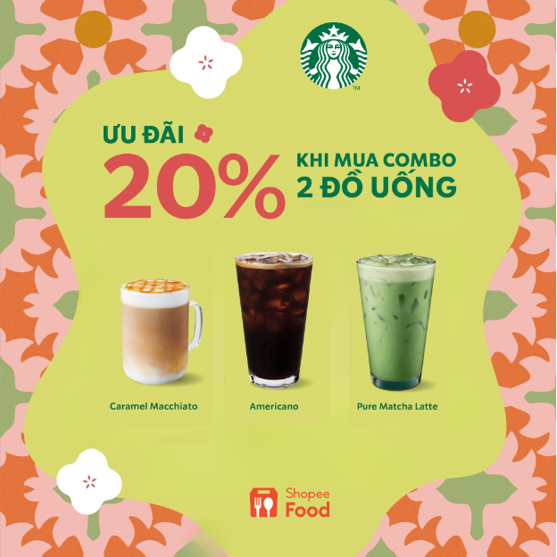 Starbucks tung loạt combo giảm 20% cùng hàng ngàn voucher xịn mịn chỉ có tại ShopeeFood - Ảnh 1.