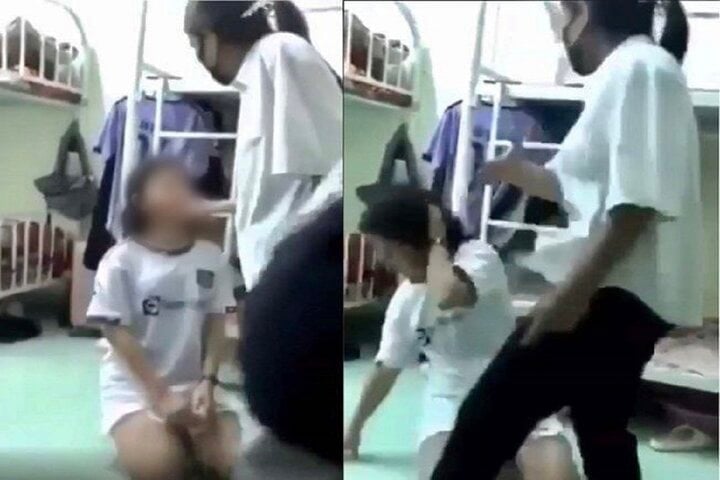 Nữ sinh lớp 10 ở Kon Tum bị bạn bắt quỳ gối, đánh tới tấp vào mặt - Ảnh 1.