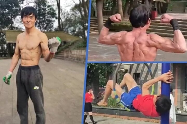 Ông nội 70 tuổi có thân hình 6 múi nhờ cách thể dục kỳ lạ - Ảnh 1. Ông nội 70 tuổi có thân hình 6 múi nhờ cách thể dục kỳ lạ - Ảnh 1.