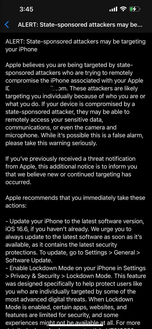 Apple thừa nhận người dùng iPhone đang bị tấn công bởi phần mềm gián điệp- Ảnh 1. Apple thừa nhận người dùng iPhone đang bị tấn công bởi phần mềm gián điệp- Ảnh 1.