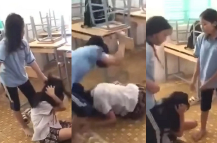 Phẫn nộ clip nữ sinh bị đánh hội đồng gần 10 phút trong lớp học ở TP.HCM - Ảnh 1.
