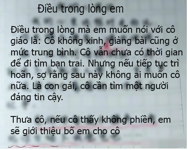 Đang chấm bài kiểm tra, cô giáo phải bật cười trước những dòng văn của học sinh: Lòng tốt này của em, cô không dám nhận! - Ảnh 1.