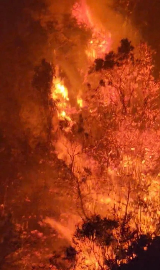 Hà Giang huy động hơn 700 người chữa cháy rừng trên đỉnh Tây Côn Lĩnh - Ảnh 1.