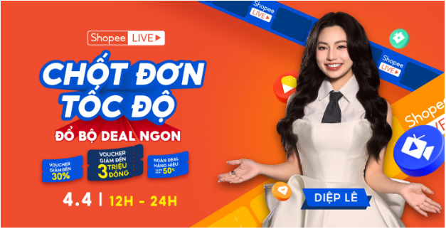 Diệp Lê tái xuất Shopee Live với phiên live 12 tiếng siêu khủng, 