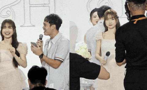 Video: Văn Toàn - Hòa Minzy song ca cực vui trong tiệc cưới của Quang Hải và màn reaction hài hước đến từ cô dâu Chu Thanh Huyền - Ảnh 2.