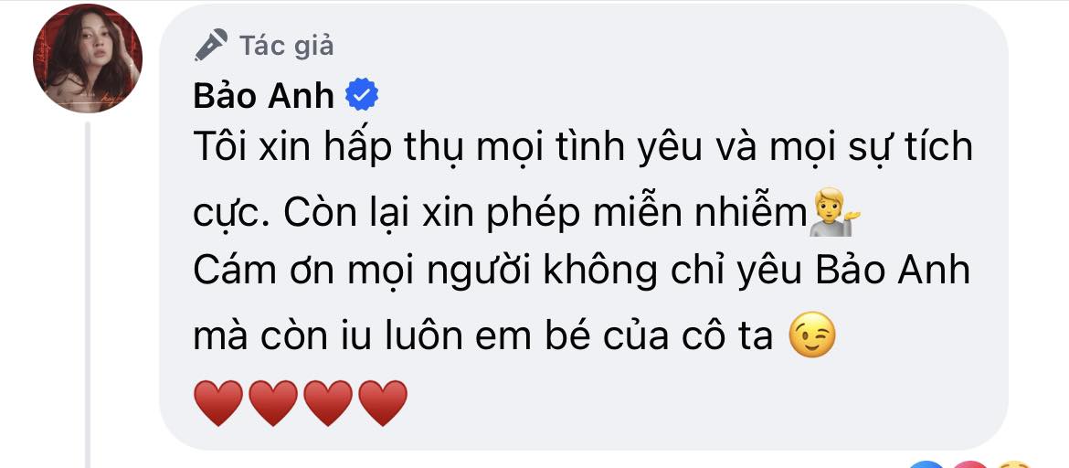 Bảo Anh tỏ rõ thái độ sau loạt bình luận trái chiều hậu khoe con gái 13 tháng tuổi- Ảnh 1.