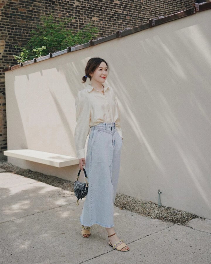 Cách mặc trang phục màu be nhẹ mát trong mùa hè - Ảnh 3.