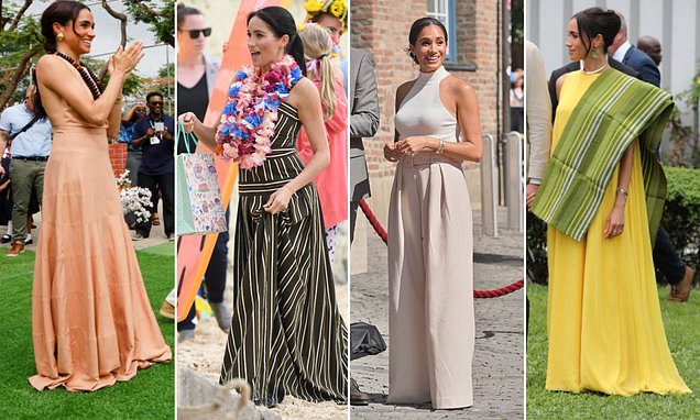 Lý do Meghan luôn chọn những chiếc váy và mẫu quần dài quét đất che kín chân dù khá bất tiện- Ảnh 1.