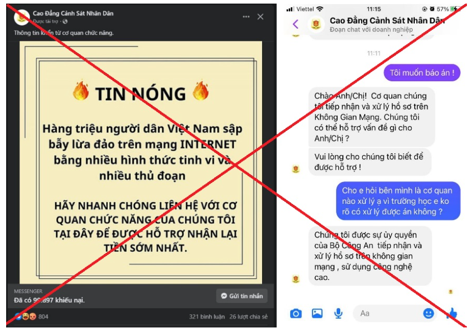 Giả mạo Trường Cao đẳng Cảnh sát nhân dân hỗ trợ lấy lại tiền lừa đảo - Ảnh 1.