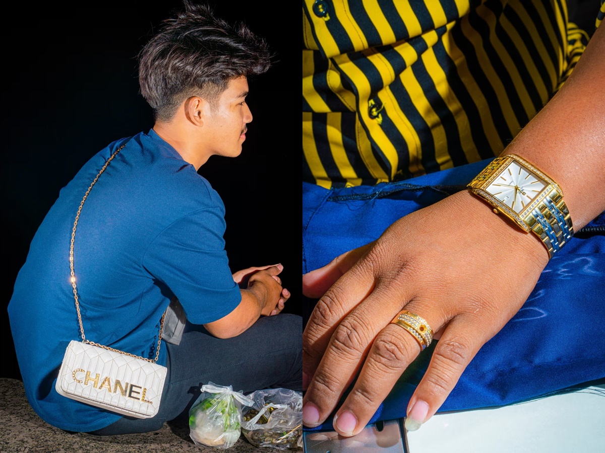 Bộ ảnh độc lạ tái hiện gu thời trang xa xỉ nhái hàng hiệu ở Đông Nam Á, gồm cả Việt Nam: Người bán cá mặc áo Dior, nông dân gặt lúa đội mũ Balenciaga che nắng- Ảnh 9.