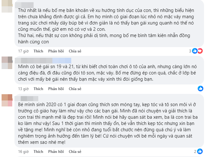 Con trai 3 tuổi tự dưng ghét ô tô, thích búp bê, bố quát nhưng bé phản kháng, mẹ lên mạng xin lời khuyên - Ảnh 3.