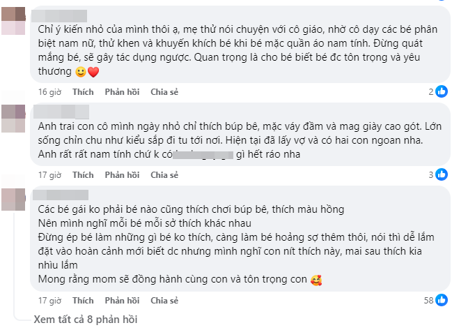 Con trai 3 tuổi tự dưng ghét ô tô, thích búp bê, bố quát nhưng bé phản kháng, mẹ lên mạng xin lời khuyên - Ảnh 4.