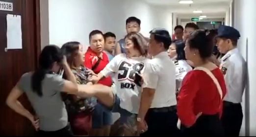 Cú đạp của người phụ nữ gây náo loạn chung cư Hà Nội, xôn xao đoạn clip 18 giây- Ảnh 1.