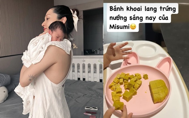 Bảo Anh khoe bữa ăn dặm của con gái yêu, cực kỳ ra dáng mẹ đảm