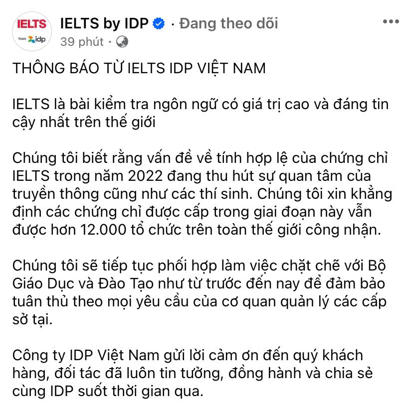 Cấp sai 56.320 bằng IELTS, IDP Việt Nam lên tiếng: Các chứng chỉ vẫn được hơn 12.000 tổ chức trên thế giới công nhận - Ảnh 2.