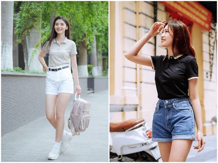 Cách mặc áo polo thời trang, trẻ trung cho nữ trong ngày hè - Ảnh 4. Cách mặc áo polo thời trang, trẻ trung cho nữ trong ngày hè - Ảnh 4.