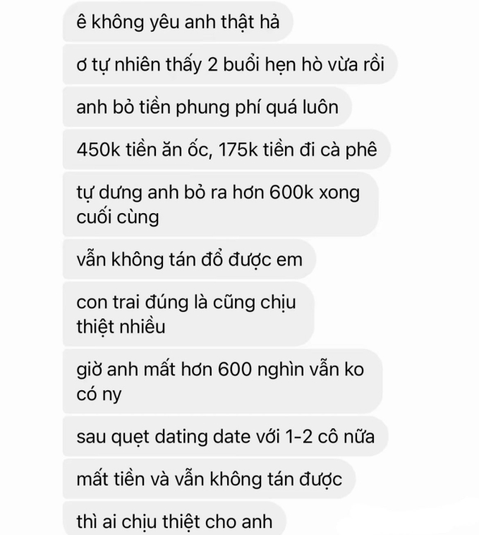 Vụ thanh niên &quot;ăn vạ&quot; vì chi 600k đi date 2 lần tỏ tình vẫn bị từ chối: Màn xử lý của nữ chính khiến tất cả vỗ tay! - Ảnh 1.