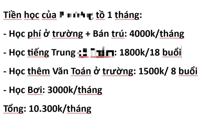 Bà mẹ Hà Nội chi 10,3 triệu/tháng cho con học hành, dân tình phát hiện ra một khoản vô lý khiến chị phải lật đật giải thích - Ảnh 1.