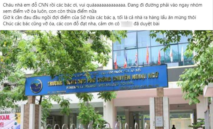 Bà mẹ Hà Nội hào hứng khoe con đỗ Chuyên Ngoại Ngữ, phụ huynh khác vào &quot;thả&quot; nhẹ 1 câu nhận &quot;gạch đá&quot; - Ảnh 1.