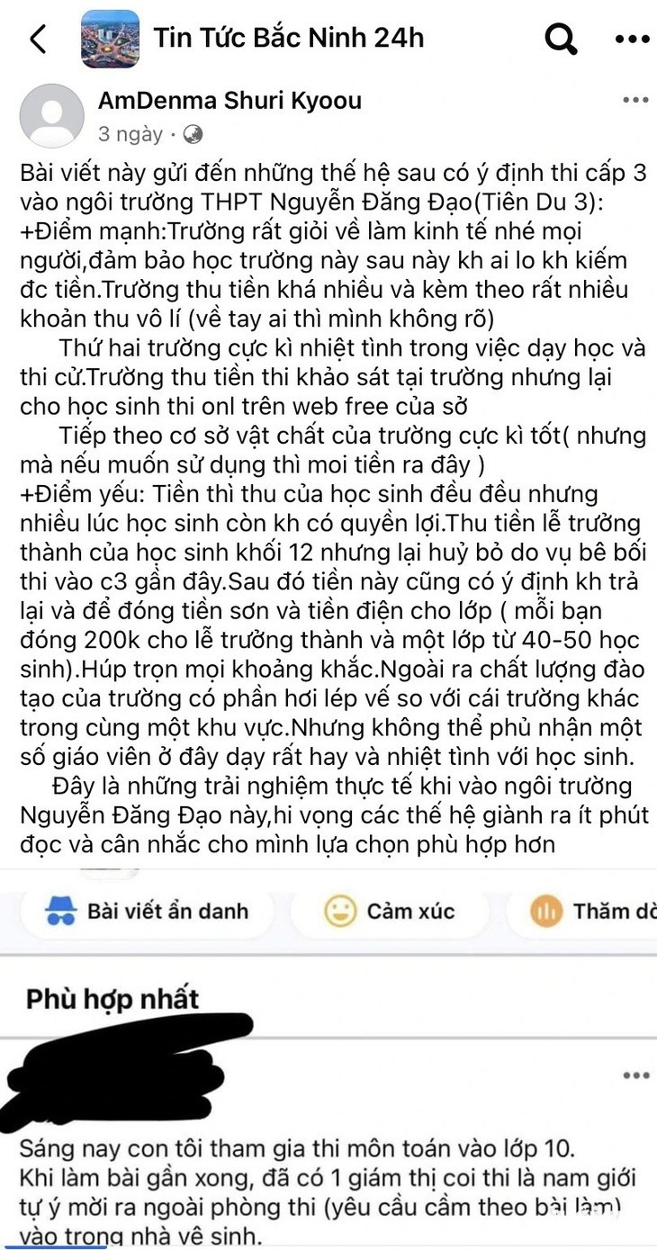 Hiệu trường Trường THPT Nguyễn Đăng Đạo b&aacute;c th&ocirc;ng tin "thu tiền chống trượt" - Ảnh 1.