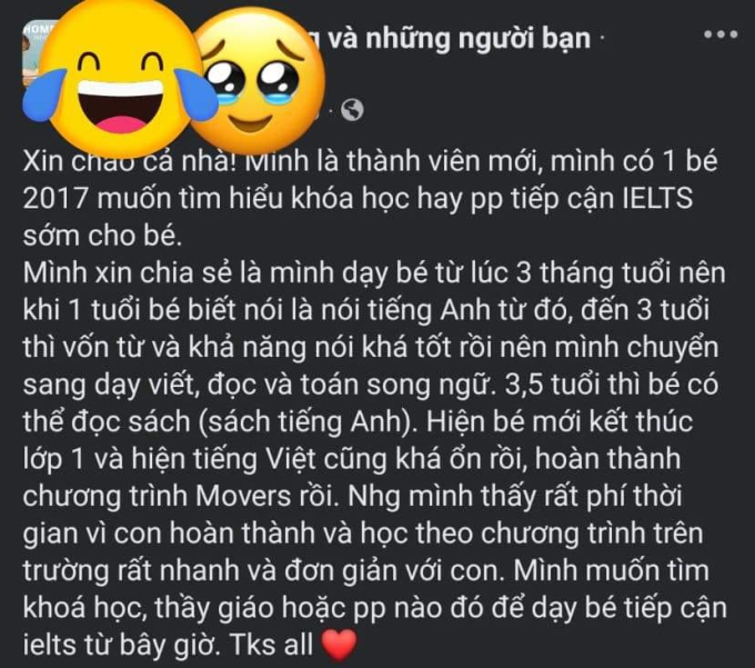 Con mới 7 tuổi, bố mẹ đã lên mạng xin bí quyết... học IELTS, ai đọc xong cũng nhăn mặt: Cuộc sống của các cháu bé giờ áp lực thế! - Ảnh 1.