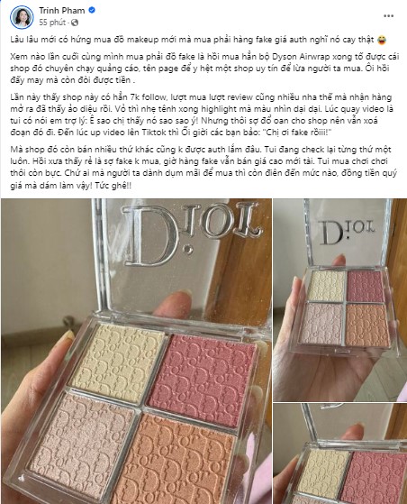 Beauty blogger hơn triệu follower cũng dính kiếp nạn mua nhầm hàng fake, shop bị phốt vẫn quyết chối đây đẩy! - Ảnh 1.