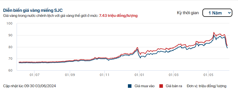 Giá vàng SJC rơi thẳng đứng xuống 80 triệu đồng/lượng - Ảnh 2.