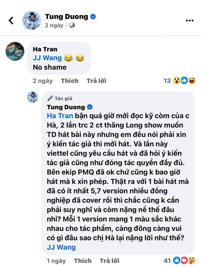 Tùng Dương hát cover, Hà Trần nhận xét không biết xấu hổ và tag cả Trấn Thành vào - Ảnh 3.