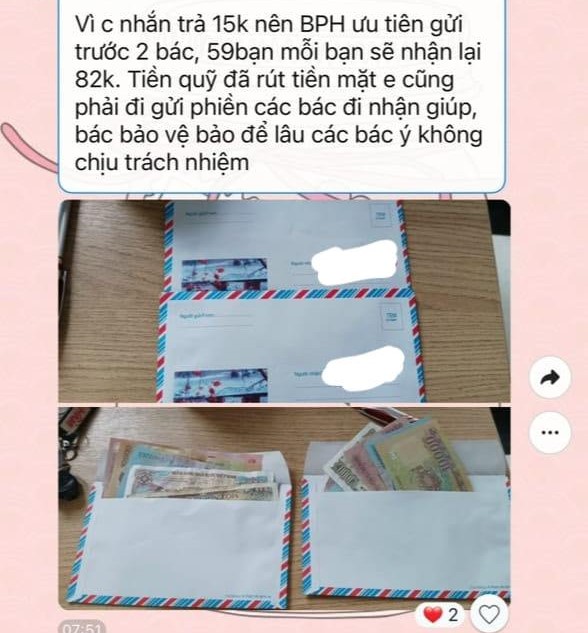 Mẹ có ý kiến về quỹ lớp, trưởng ban phụ huynh &quot;vùng vằng&quot; trả tiền lại thông qua bảo vệ, người khác thì được chuyển khoản - Ảnh 1.