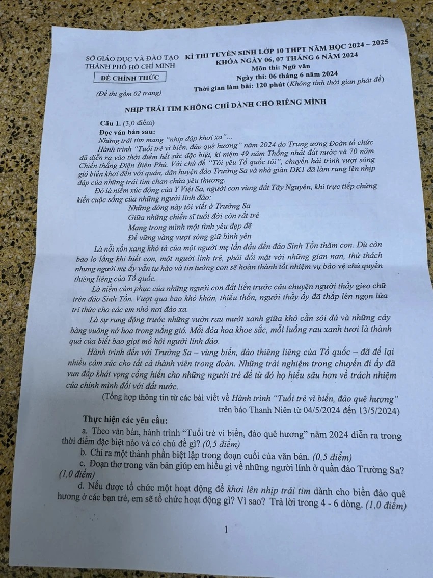 Nhiều học sinh TP.HCM mắc lỗi này trong kỳ thi lớp 10 môn Văn sáng nay, học sinh Hà Nội thi sau rút kinh nghiệm!- Ảnh 1.