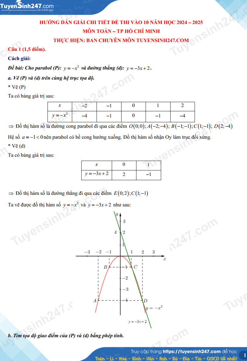 Gợi ý đáp án đề thi môn Toán vào 10 năm 2024 TP.HCM - Ảnh 3.