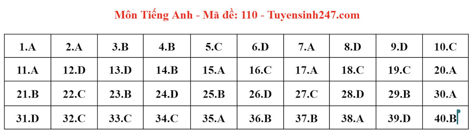 Gợi ý đáp án đề thi môn tiếng Anh lớp 10 Hà Nội năm 2024 - Ảnh 5.