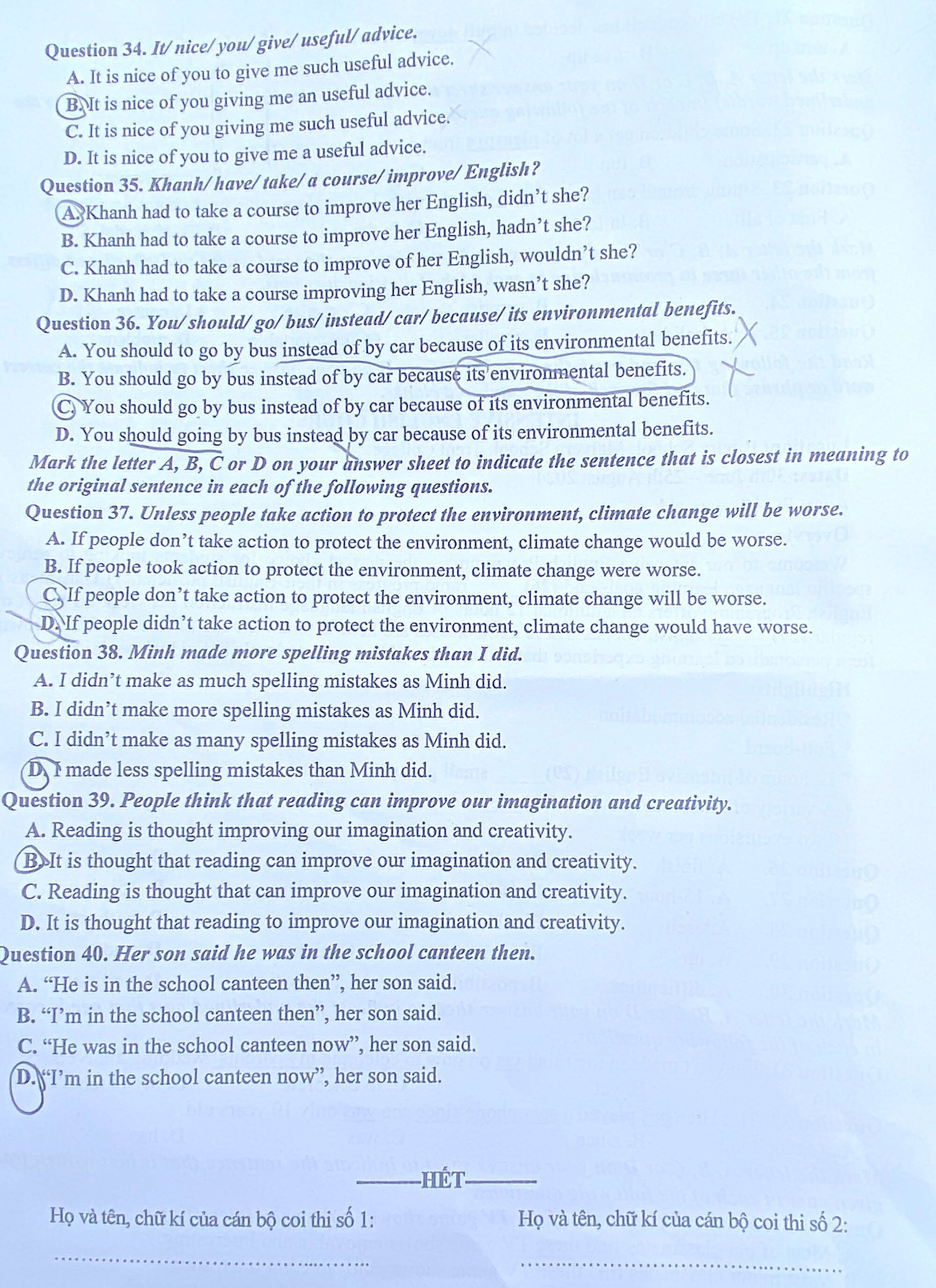 Đề thi tiếng Anh lớp 10 Hà Nội năm 2024 - Ảnh 4.