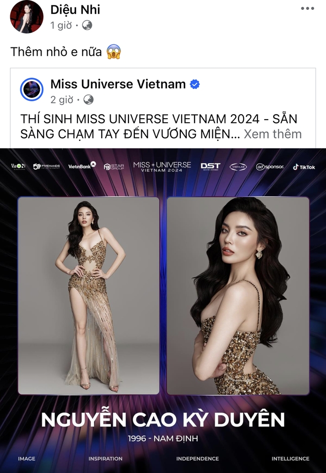 Dàn sao phản ứng khi Kỳ Duyên thi Miss Universe Vietnam: Minh Triệu thờ ơ, Diệp Lâm Anh làm 1 việc gây choáng - Ảnh 7.