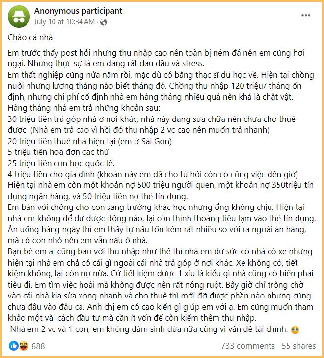 Bảng chi tiêu khiến CĐM “dậy sóng”: Đi du học lấy bằng Thạc sĩ xong ở nhà chồng nuôi, mỗi tháng cầm 120 triệu chi tiêu vẫn thấy thiếu - Ảnh 1.