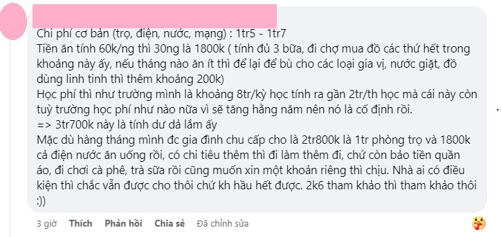 Tranh cãi kịch liệt: Sinh viên lên thành phố học cần hơn 13,5 triệu đồng/tháng cho chi phí sinh hoạt, dân mạng nhận xét tiêu hoang thế này thì bố mẹ ở quê bán đất cũng không nuôi nổi - Ảnh 3.