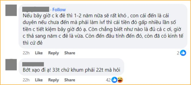 33 tuổi kiếm 50 triệu/tháng vẫn chưa dám đẻ vì sợ không đủ tiền nuôi con: CĐM bùng nổ tranh cãi “chần chừ mãi không sợ mất khả năng làm mẹ sao?” - Ảnh 6.