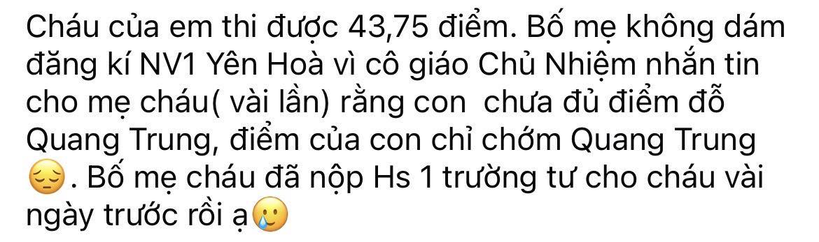 Phụ huynh lên mạng ấm ức trách cô giáo sau khi biết điểm chuẩn lớp 10: Dân mạng đọc xong tranh luận không hồi kết!- Ảnh 1.