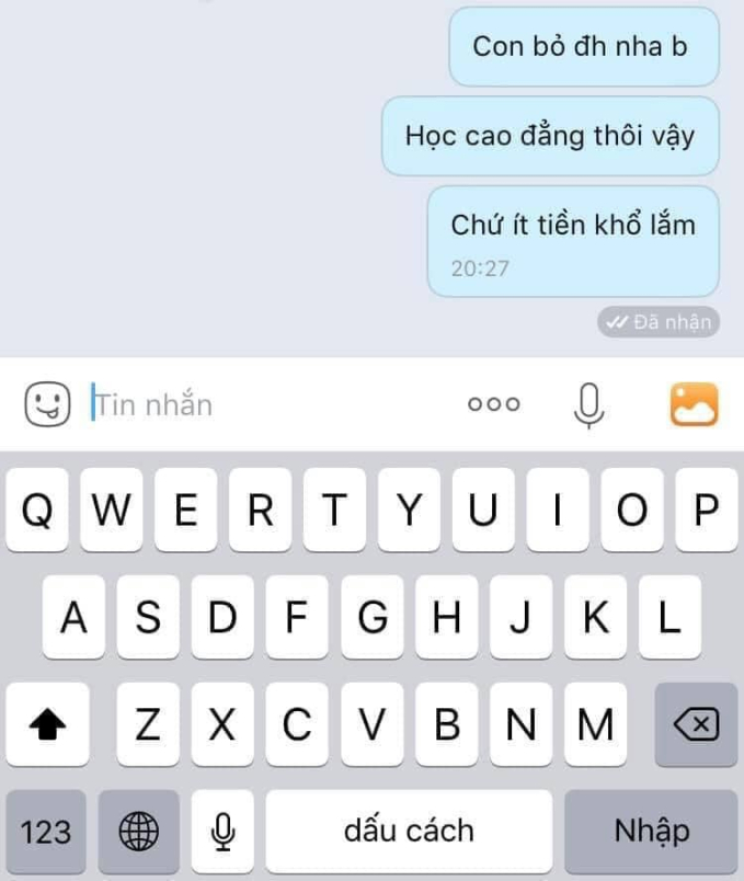 Đoạn tin nhắn của 2 bố con khiến nhiều người phải khóc, con đường đến với cánh cổng đại học đôi lúc thật xa - Ảnh 1.