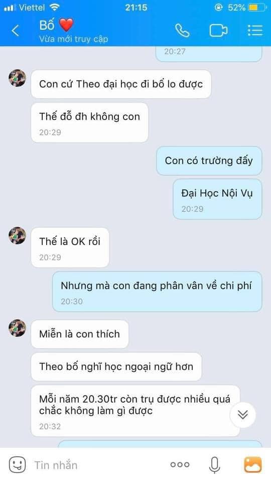 Đoạn tin nhắn của 2 bố con khiến nhiều người phải khóc, con đường đến với cánh cổng đại học đôi lúc thật xa - Ảnh 2.