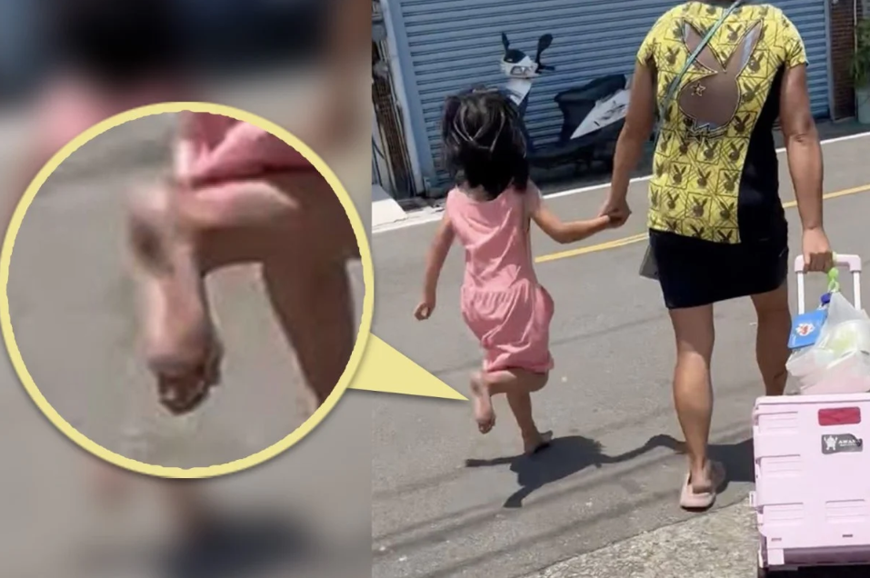 "Mẹ ơi, n&oacute;ng qu&aacute;, ch&acirc;n con đau qu&aacute;": X&oacute;t xa tiếng kh&oacute;c của b&eacute; g&aacute;i 6 tuổi bị mẹ bắt phải đi ch&acirc;n trần tr&ecirc;n đường b&ecirc; t&ocirc;ng n&oacute;ng như thi&ecirc;u đốt v&igrave; l&agrave;m mất gi&agrave;y- Ảnh 1.