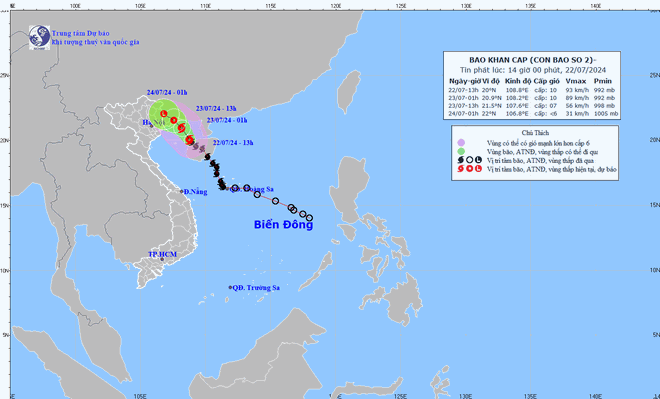 Bão số 2 giật cấp 13 bất ngờ đổi hướng, ảnh hưởng trực tiếp Quảng Ninh - Hải Phòng- Ảnh 1.