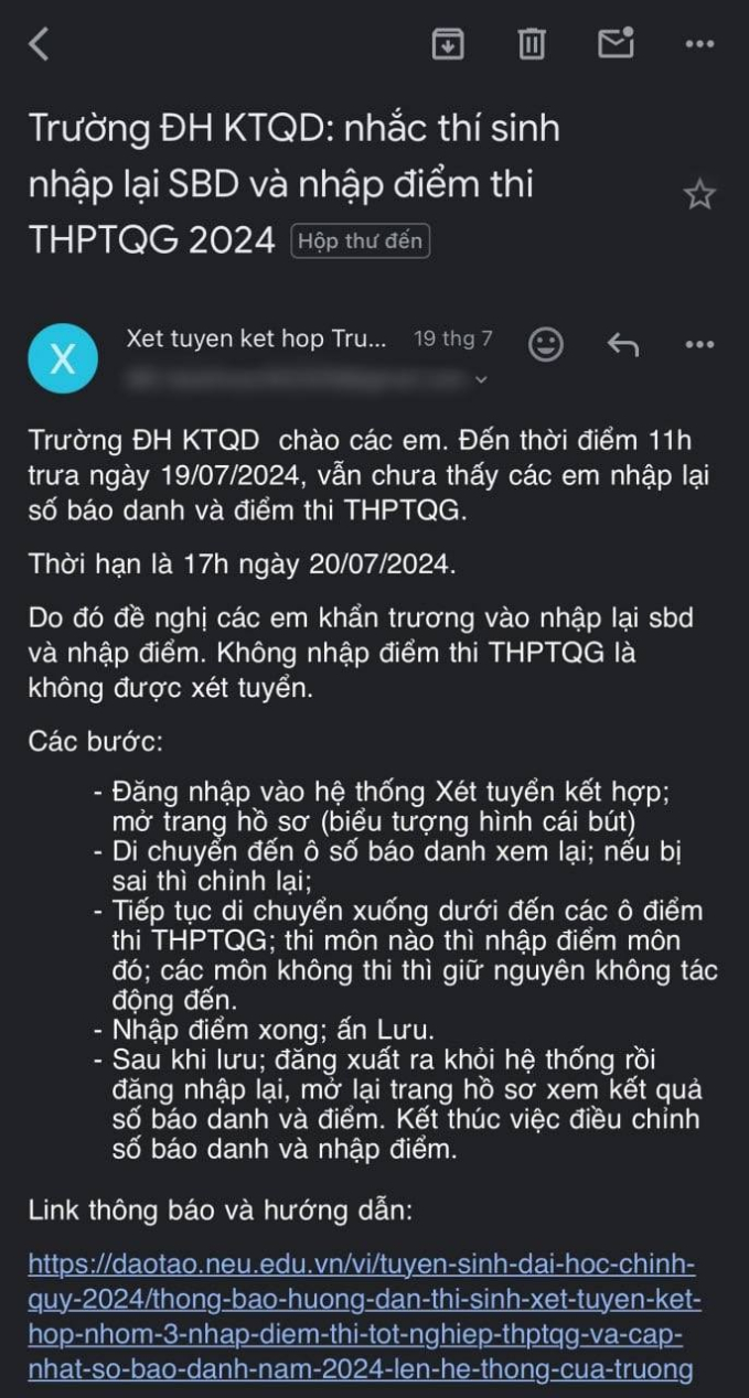 Nam sinh trượt Đại học Kinh tế Quốc dân chỉ vì... quên đọc mail - Ảnh 2.