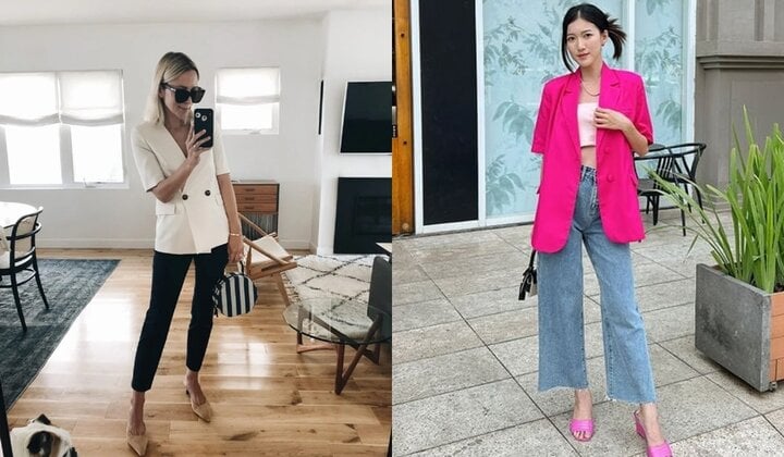 Cách mix blazer ngắn tay cho quý cô công sở trong mùa hè - Ảnh 2.