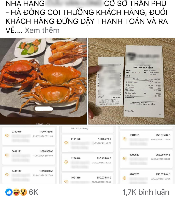 Nhà hàng buffet hải sản nổi tiếng tại Hà Nội: Vừa bị tố nhân viên đuổi khách, lại tiếp tục bị phản ánh khách ăn xong đi cấp cứu, nằm viện đến 4 ngày - Ảnh 6.