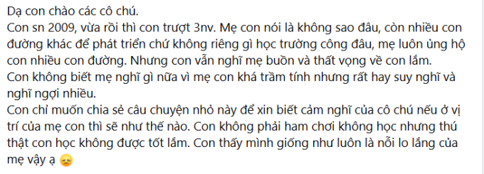 Con trượt hết nguyện vọng vào 10, bà mẹ TP.HCM nói một câu mà ai cũng phục, nhưng những suy tư sau đó mới đáng suy ngẫm - Ảnh 1.