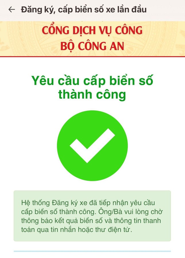 Đã có người bấm biển số thành công trong ngày đầu tiên thực hiện đăng ký xe trực tuyến - Ảnh 2.