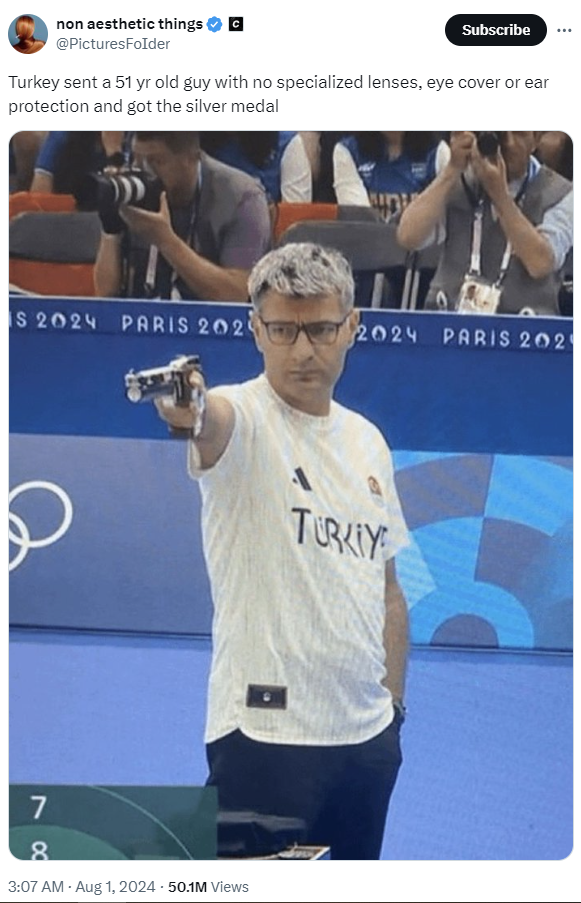 51-year-old shooter attracts 50 million views with just 1 cool shooting photo, looks like "the uncle next door", and still wins a medal while playing at the Olympics! - Photo 1.